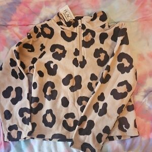 The Children's Place Girls Leopard Print Half-zip Sweater